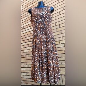 Coldwater Creek chocolate brown orange cross cross cut out maxi dress Size 14